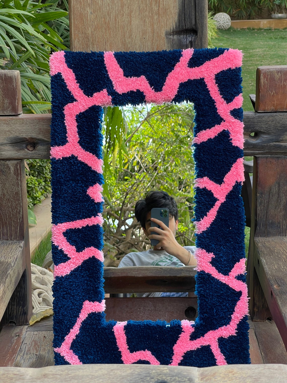 Rug mirror tufted mirror customised mirror aesthetic Etsy
