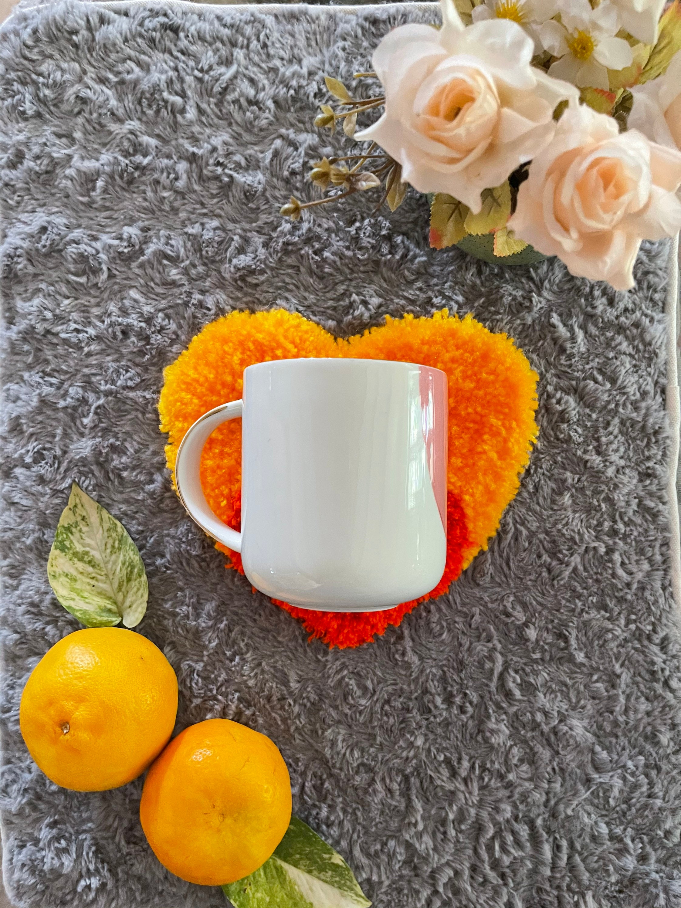 Hand Tufted Heart Coasters Etsy UK