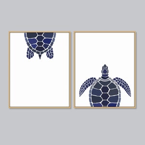 Turtle print set of 2 DIGITAL DOWNLOAD Turtle Wall Art Beach House Decor Nautical Coastal Printable Art Nursery Prints Turtle Nursery Art