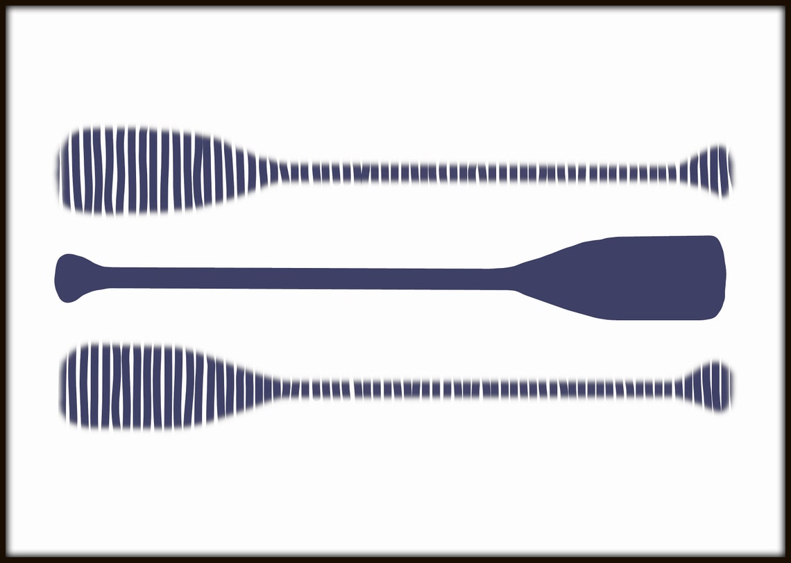 Oars Print Download Nautical Print Oar Paddle Illustration - Etsy