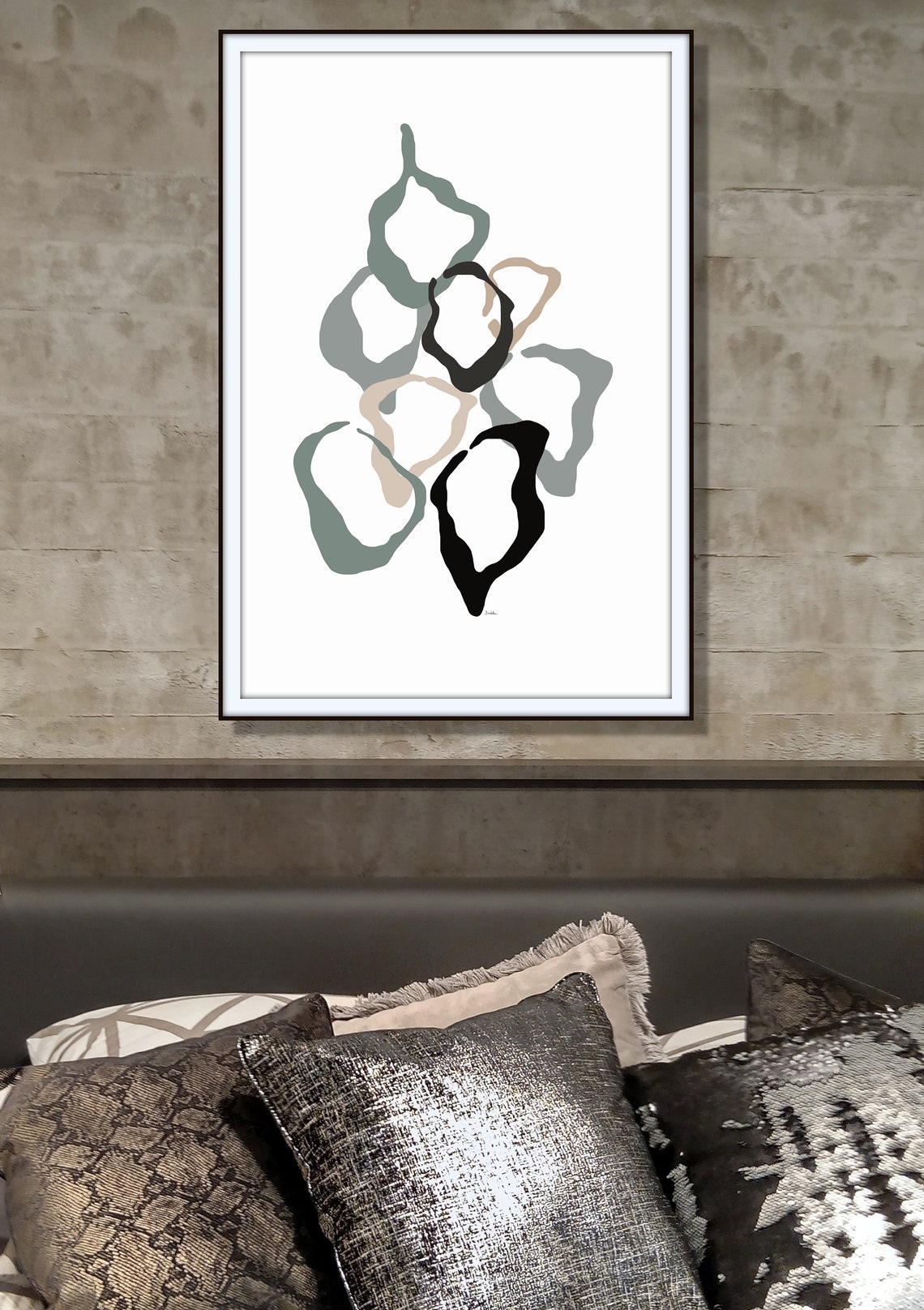 Abstract print gray abstraction abstract printable art Etsy
