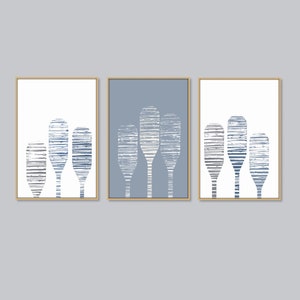 Oars Prints Set of 3 Oars Poster Lake House Wall Art Coastal Home Art Beach House Decor Oar Paddle Printable Art Lake Art Digital Download
