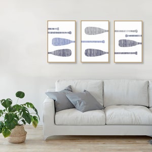 Oars Printable Set of 3 Oar Poster Lake House Wall Art Coastal Home Art Beach House Decor Oar Sign Paddle Art Paddling Gift DIGITAL DOWNLOAD