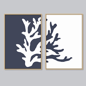 Sea Coral Printable Set of 2, Coral Wall Art, Coastal Art, Beach House Decor, Nautical Minimal Artwork   Seaside, Sea Life DIGITAL DOWNLOAD