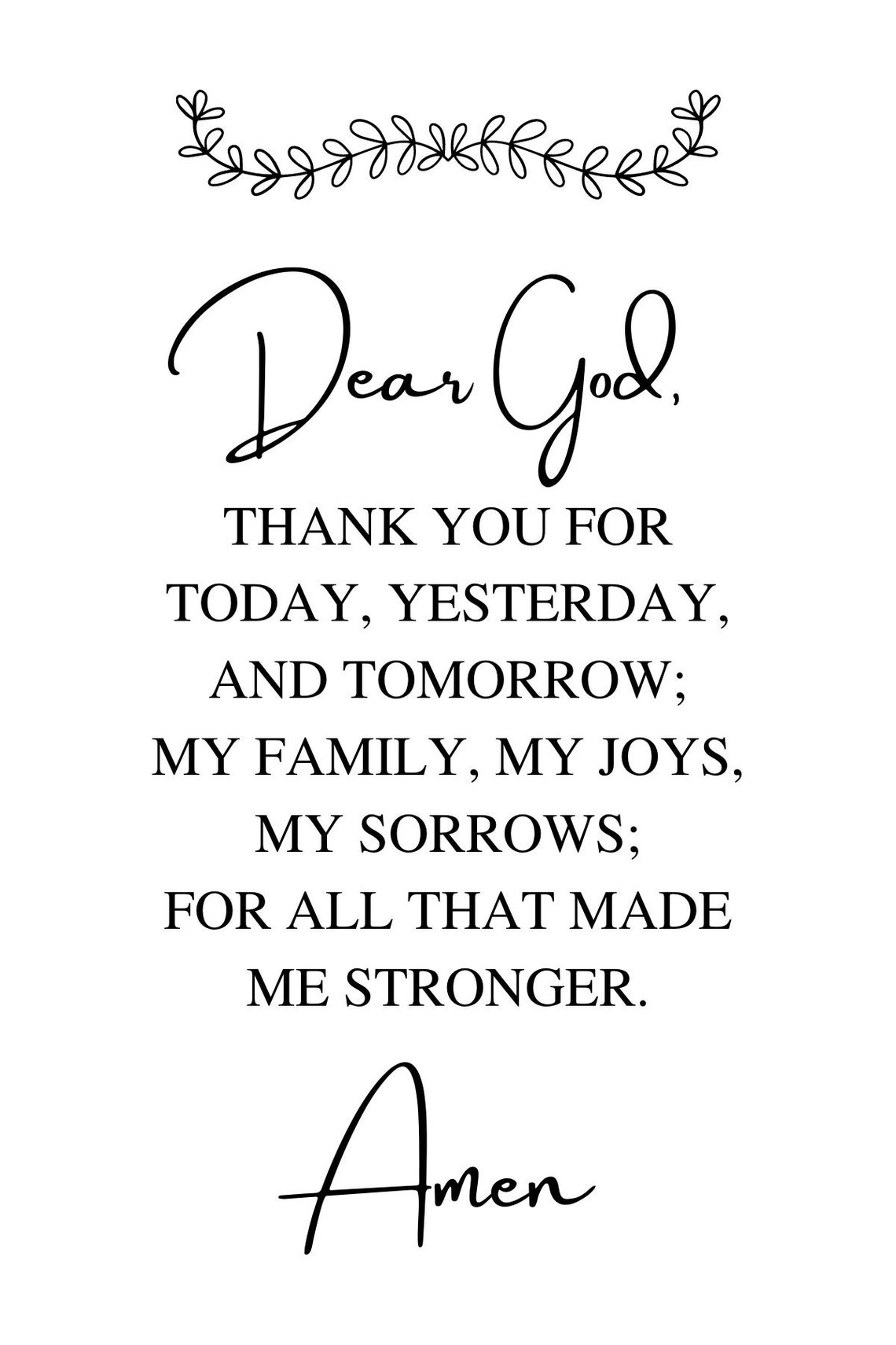 Dear God Thank You For Today Tomorrow And Yesterday Etsy Dear God Thank You For Today Tomorrow And Yesterday Etsy