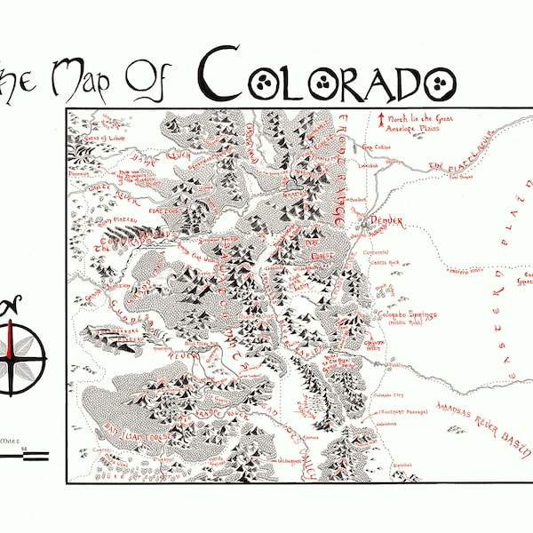 Colorado Tolkien inspired map