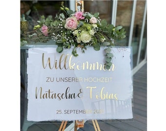 Welcome sign, Welcome Wedding, Acrylic, Acrylic glass, Personalized decorative sign, Individual wedding decoration