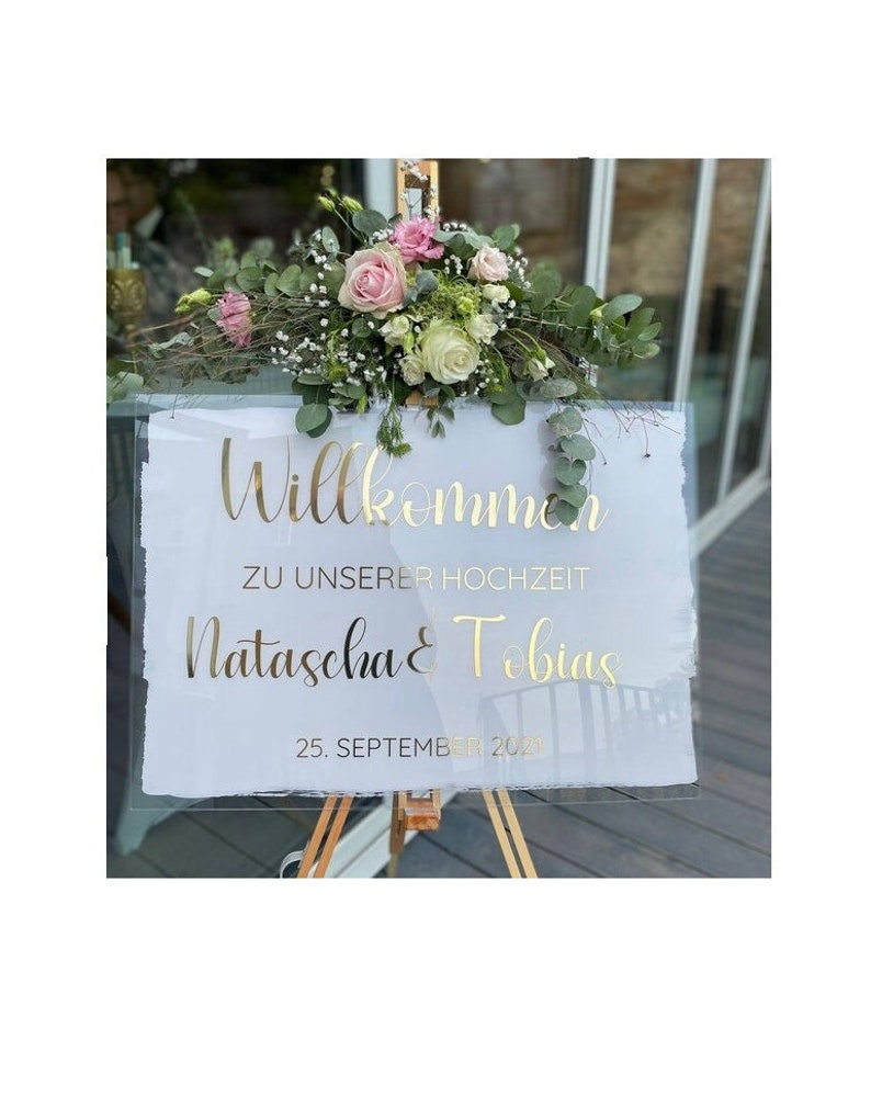 Willkommensschild Schilder Hochzeit Welcome Sign Wedding Acrylschilder Acrylschild Bild 3