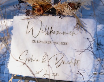 Willkommensschild Schilder Hochzeit Welcome Sign Wedding Acrylschilder Acrylschild