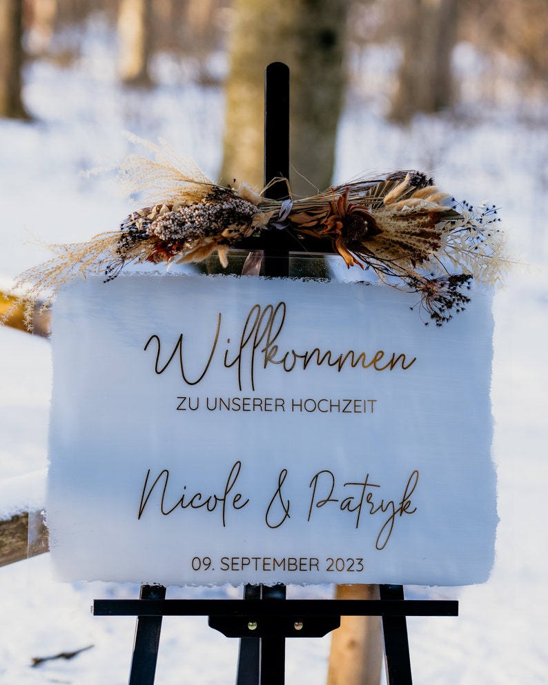 Willkommensschild Schilder Hochzeit Welcome Sign Wedding Acrylschilder Acrylschild Bild 7