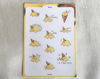 Hoja de pegatinas de Keso