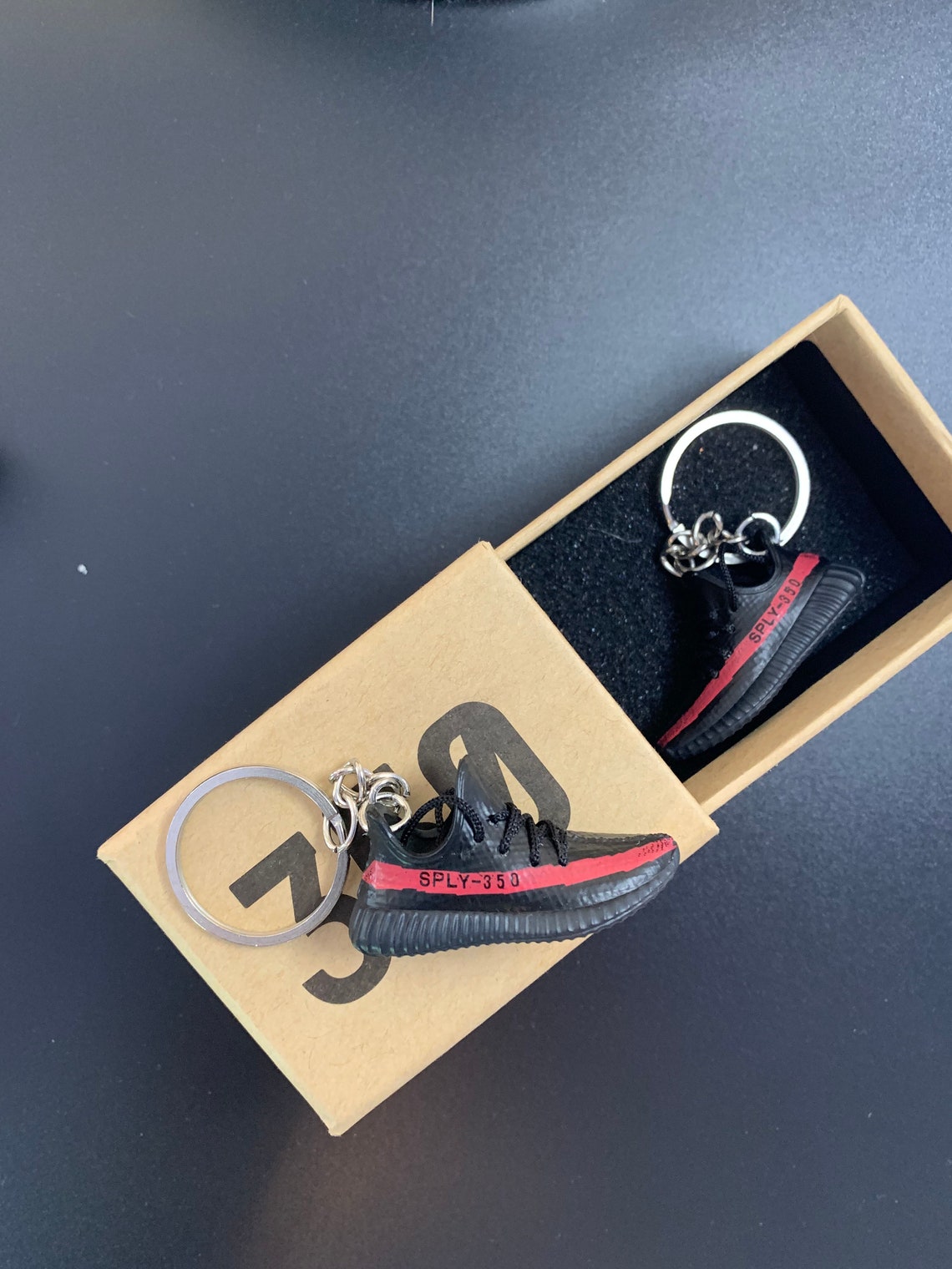Hypebeast Mini Handcrafted 3D 350 Red Sneaker Keychain with Etsy