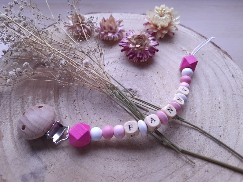 Unique Pacifier Chain Pacifier Chains With Names Personalized as a Gift for Birth or Baptism ...