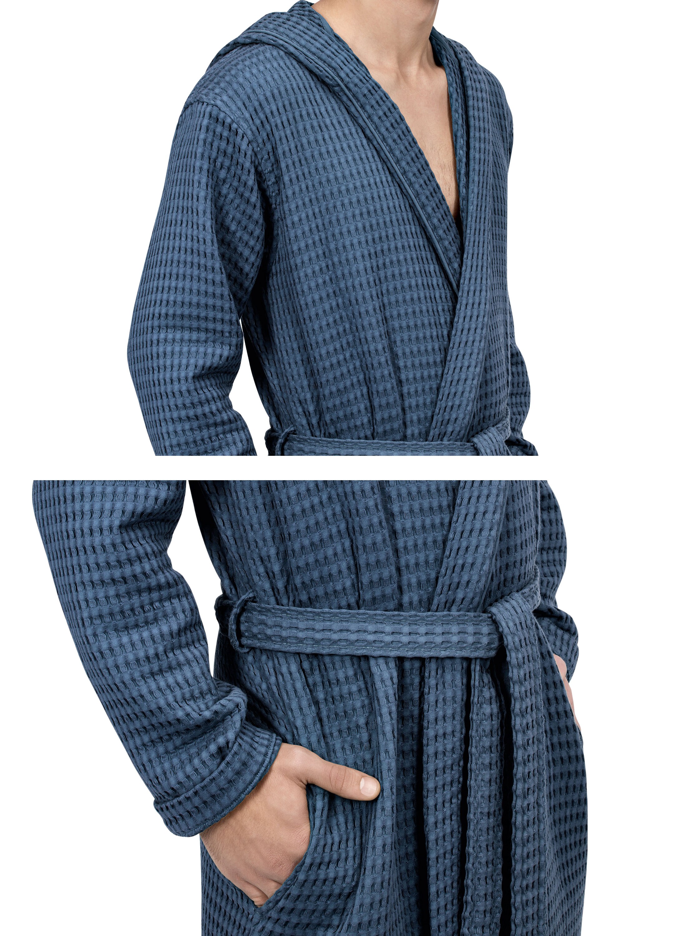 Estia Mens's Waffle Robe with Hood Cotton Julio Bathrobe Etsy