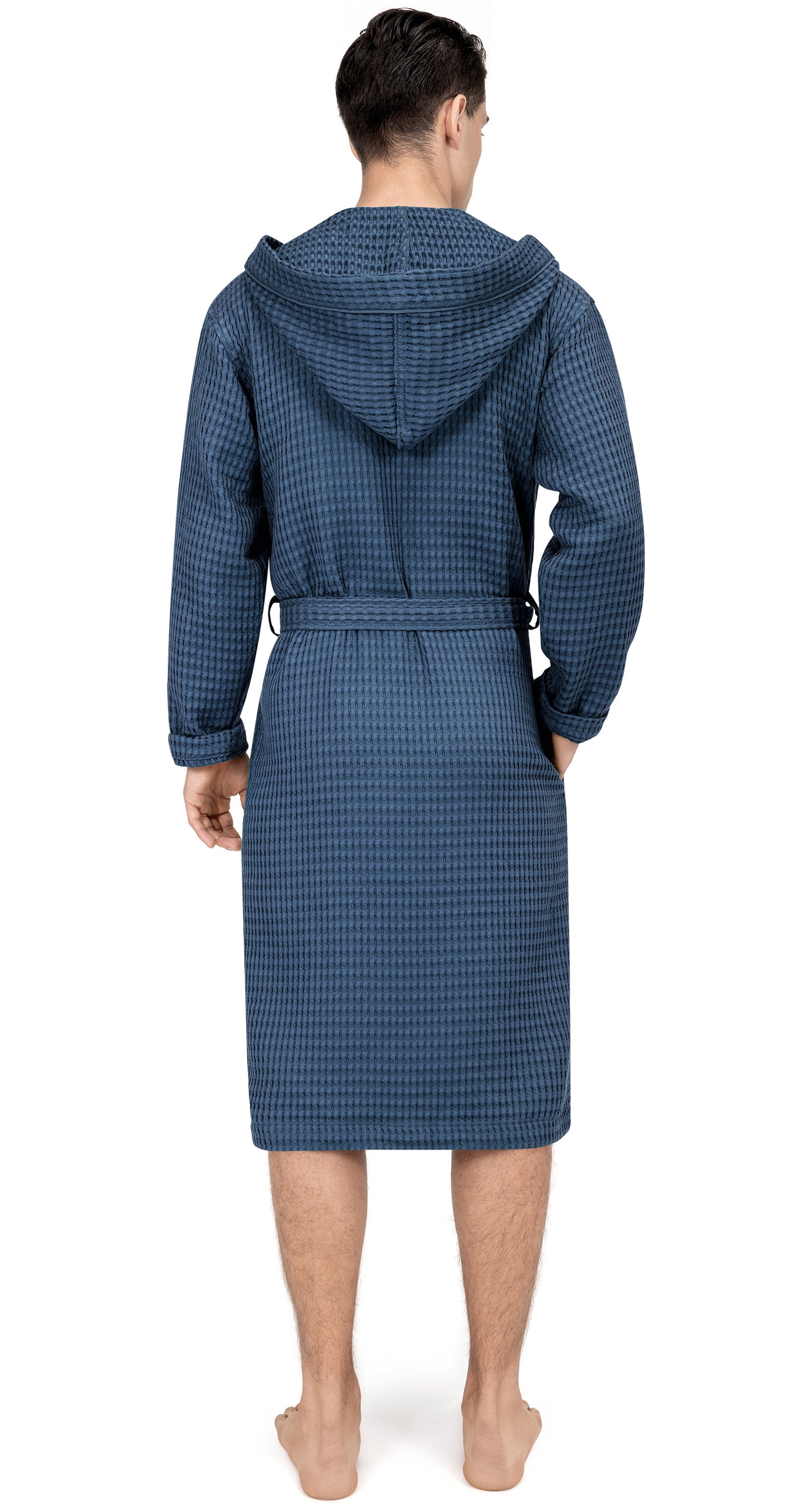 Estia Mens's Waffle Robe with Hood Cotton Julio Bathrobe Etsy