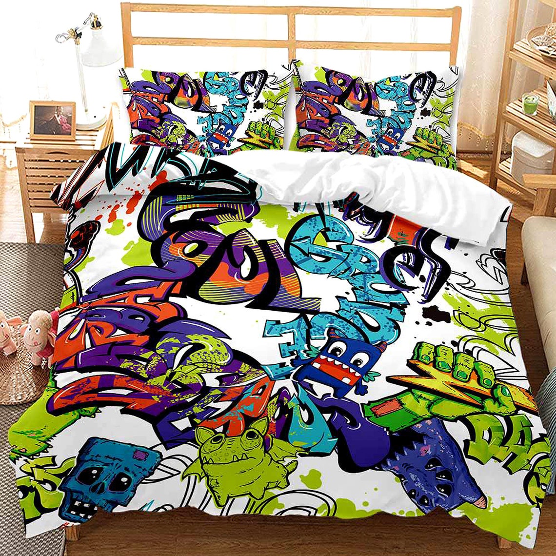 Graffiti Street Styles Duvet Cover Set HipHop Bedding Sets Etsy