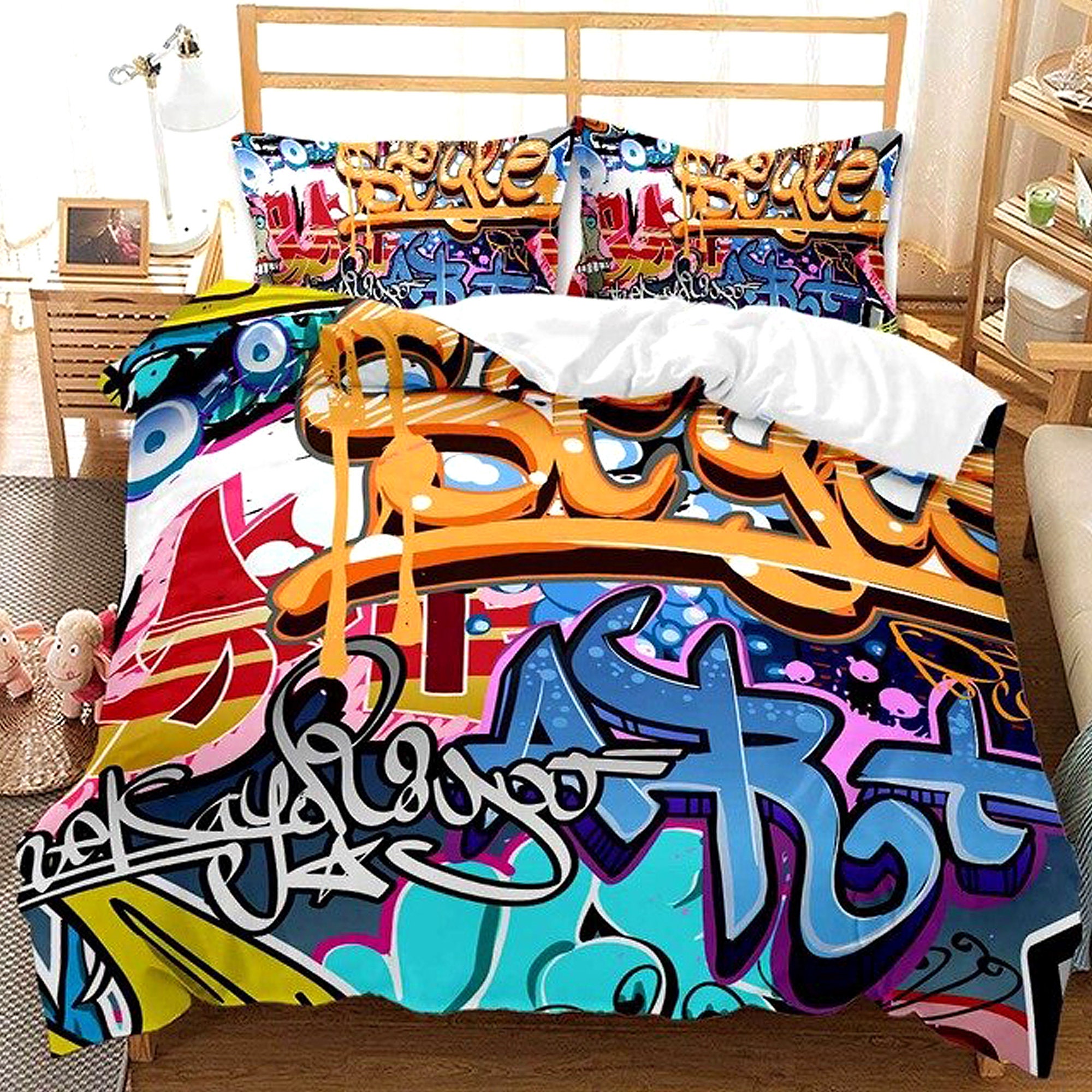 Graffiti Street Styles Duvet Cover Set HipHop Bedding Sets Etsy