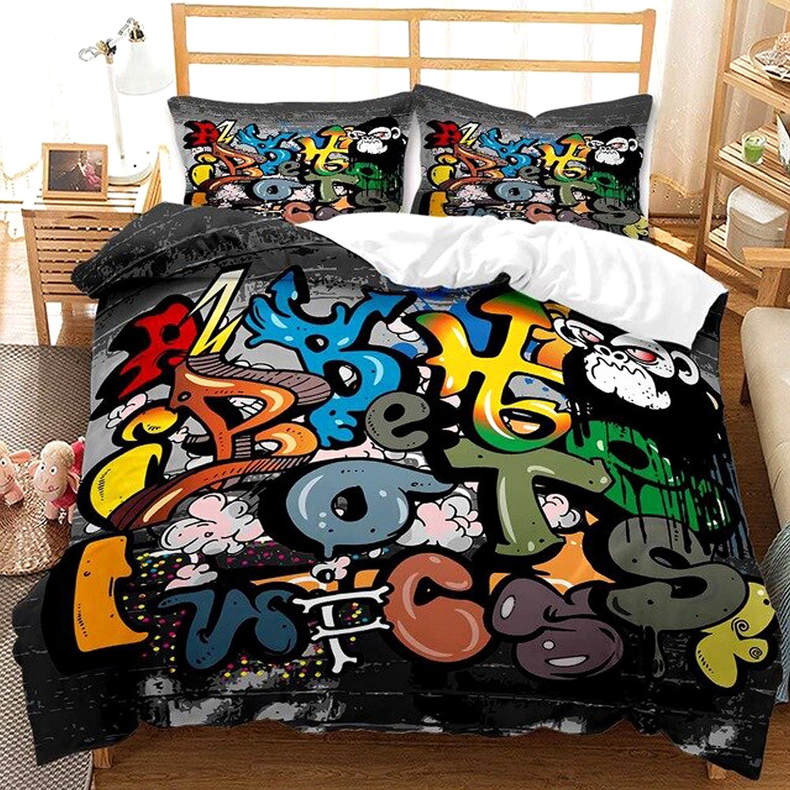 Graffiti Street Styles Duvet Cover Set HipHop Bedding Sets Etsy