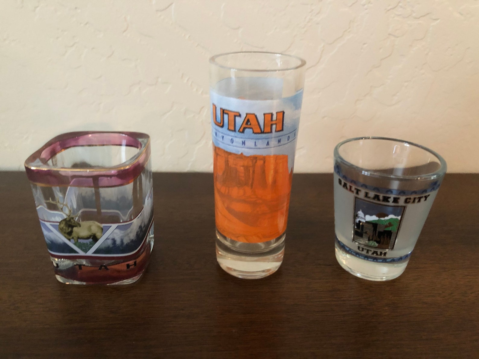 SHOT GLASSES Lot of 3 State of Utah & Salt Lake City Etsy