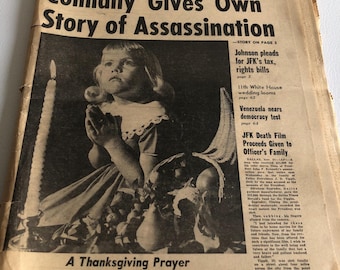Vintage Rocky Mountain News Colorado's First Newspaper Nov. 28, 1963, Connally Gives Own Story of Assassination