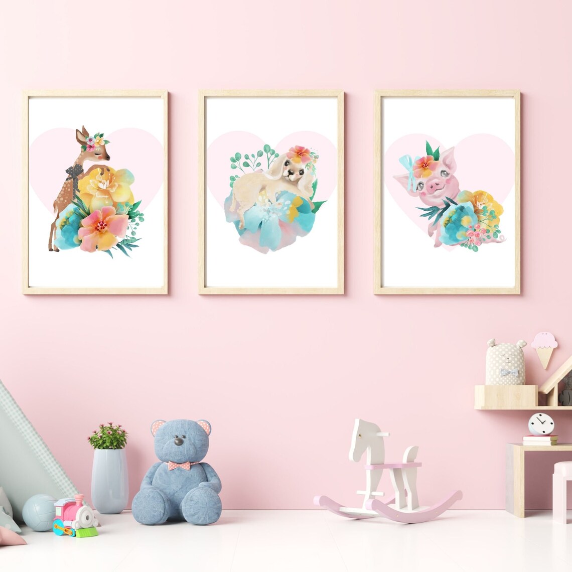 Cute Animal Wall Art Nursery Printable Wall Art Etsy