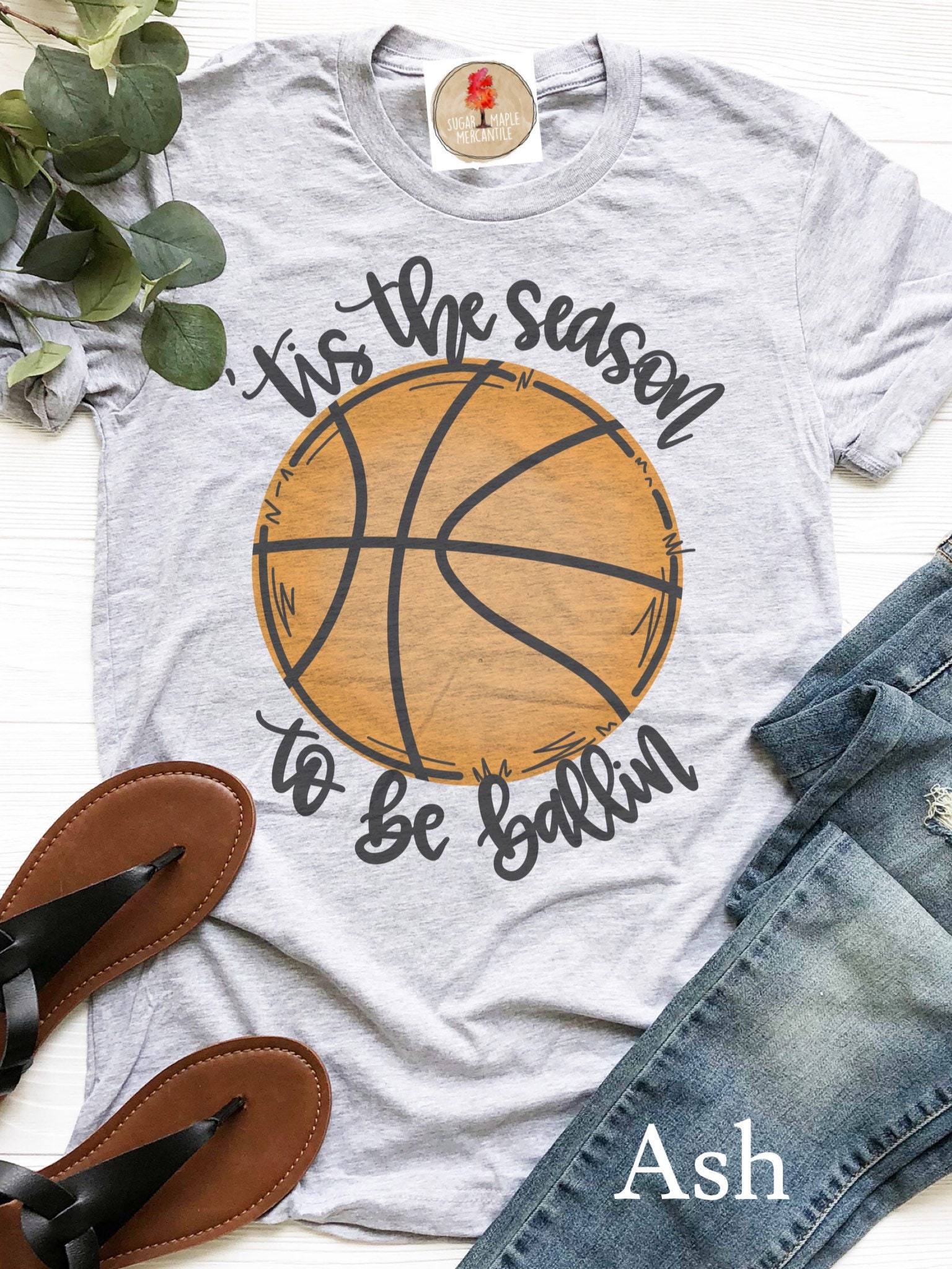 Discover Tis The Season To Be Ballin Basketball Mom Football T-shirt