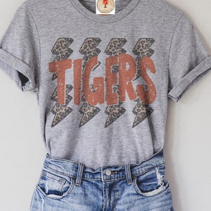 Tigers Pride Orange football mom/ football shirt/ sports mom T-shirt/ football T-shirt/ baseball T-shirt/  on heather gray T-shirt