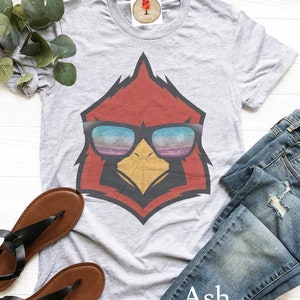 Cardinals mascot football mom/ football shirt/ sports mom T-shirt/ football T-shirt/ baseball T-shirt/  on heather gray T-shirt