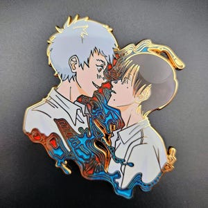 Hikaru & Yoshiki - Gold Plated Enamel Pins w/ Cat Eye Effect image 2