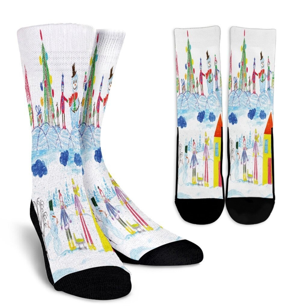 Kid Art Socks Custom Printed Socks Personalized Sock Custom Etsy