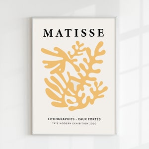 Henri Matisse Abstract Printable Wall Art, Papier Découpés, Lithographies, Exhibition Poster, Neutral Minimalist Print, Digital Download