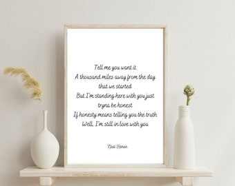 Niall Horan - Still - Lyric Print