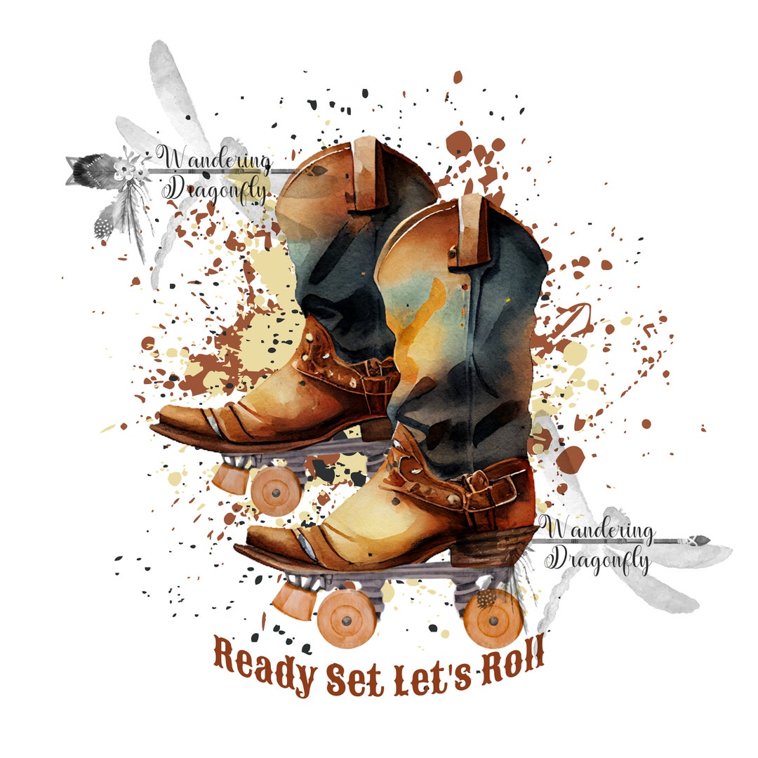 Cowboy Boot Roller Skates PNG File Digital Download Country Music ...