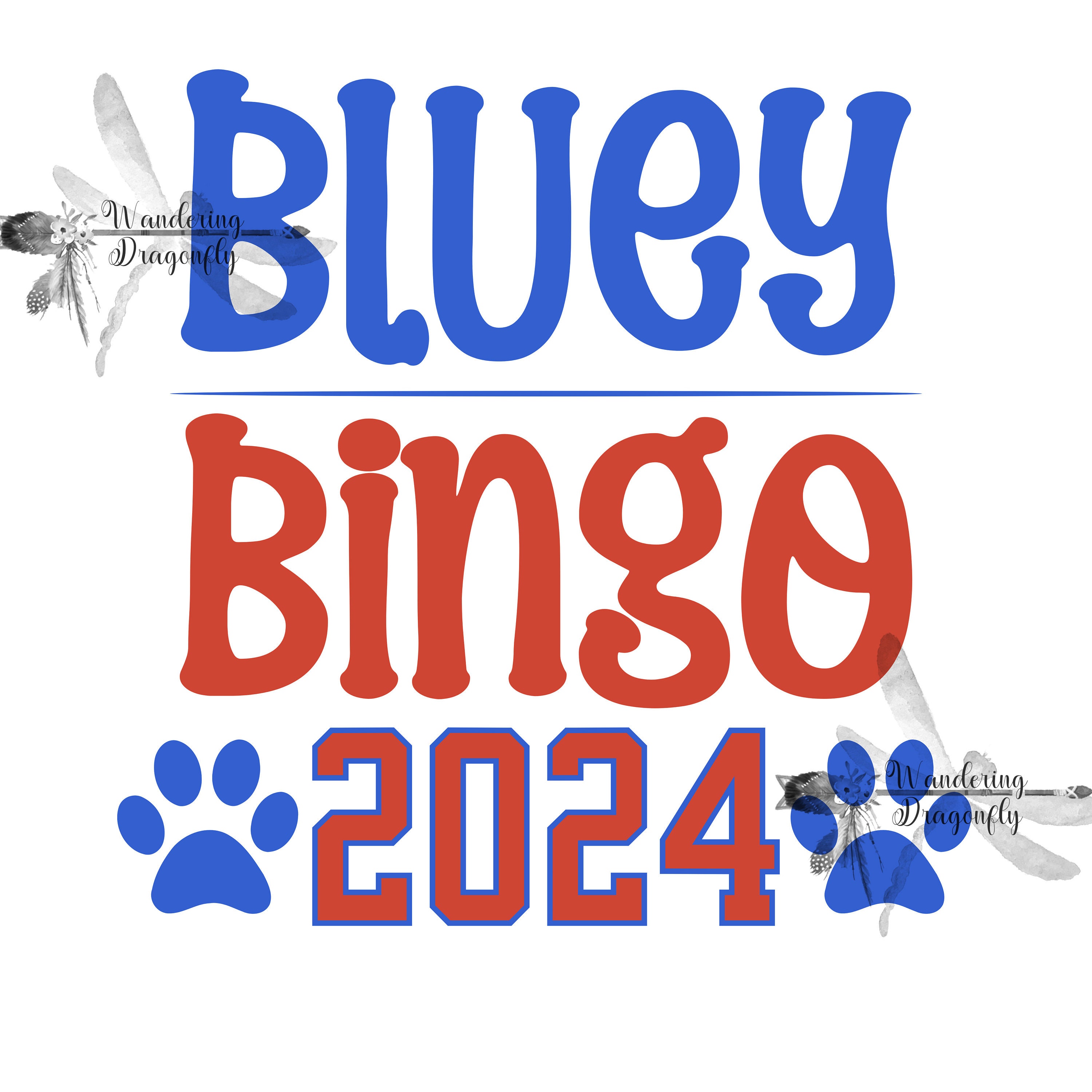 Bluey Bingo 2024 PNG File Bluey Inspired Digital Etsy Hong Kong