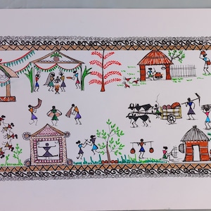 Warli Art . Tribal people of India