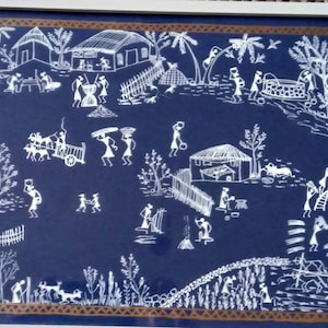 Warli Art. Warli tribe village People life.