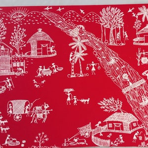 Warli Art. Warli tribe village People life.
