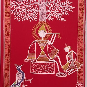 Kriegskunst. Shri Krishna spielt Flöte.