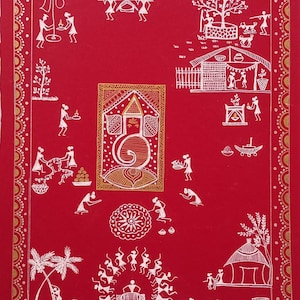 Warli Art. Warli tribe village People life.