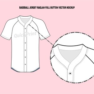 Baseball Jersey Raglan Full Button Mockup Template, Layered Illustrator ...