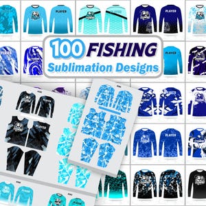 Sublimeringsdesignpaket för fisketröjor | Fisketröjedesigner | Vektorfiler | 100 tröjedesigner | Omedelbar digital nedladdning