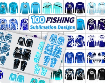 Fishing Jersey Sublimation Design Bundle | Fishing Jersey Designs | Vector Files | 100 Jersey Designs | Instant Digital Download
