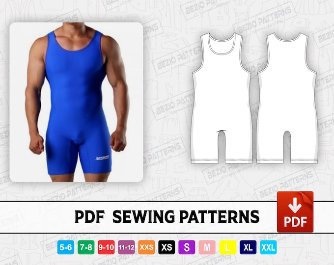 Men Wrestling Singlet Sew Pattern / Templates,pdf Sewing Pattern ...