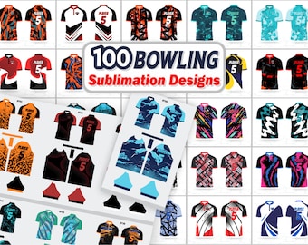 Bowling Jersey Sublimation Design Bundle | Bowling Jersey Designs | Vector Files | 100 Jersey Designs | Instant Digital Download