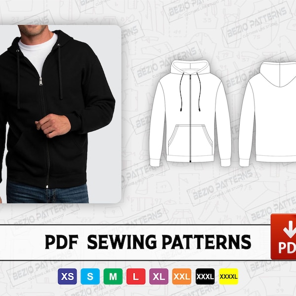 Mens Hoodie Sewing Pattern Etsy