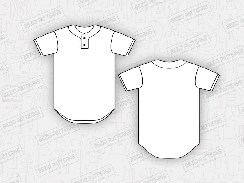 Baseball Jersey Two Button Men Sewing Pdf Patternpdf Sewing - Etsy