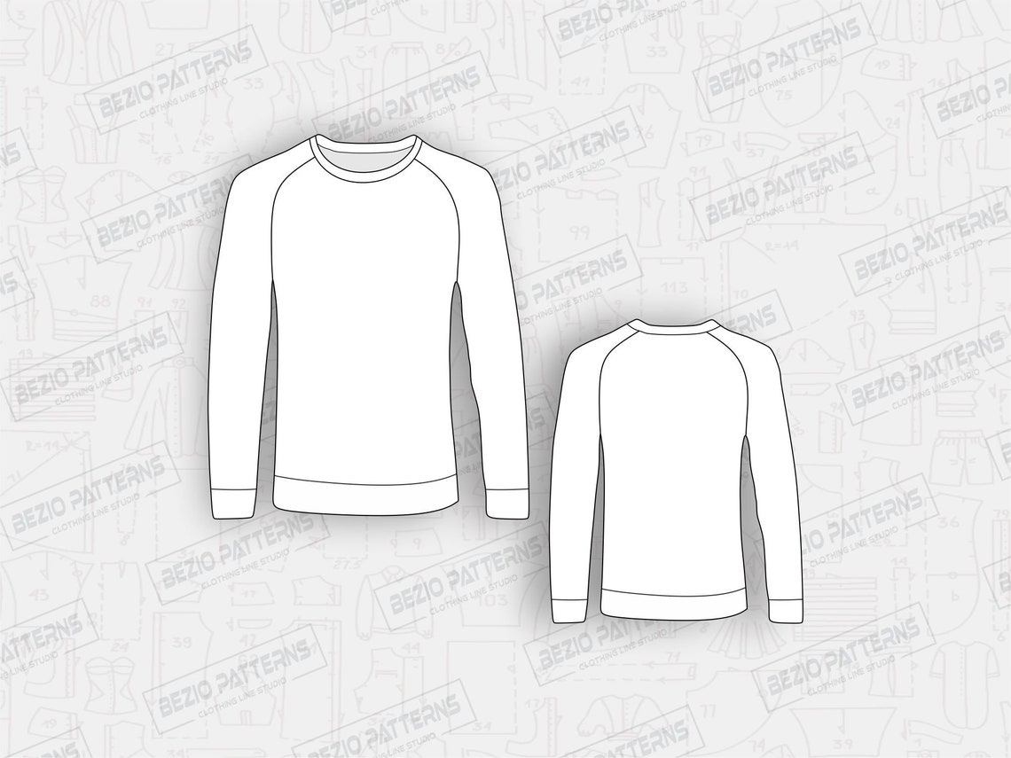 Sweatshirt Men Raglan Sleeve Sewing Pdf Patternpdf Sewing - Etsy
