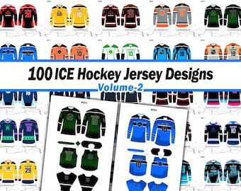 Ice Hockey Sublimation Jersey Design Bundle Valume-2  | Vector Files | 100 Jersey Designs | Instant Digital Download