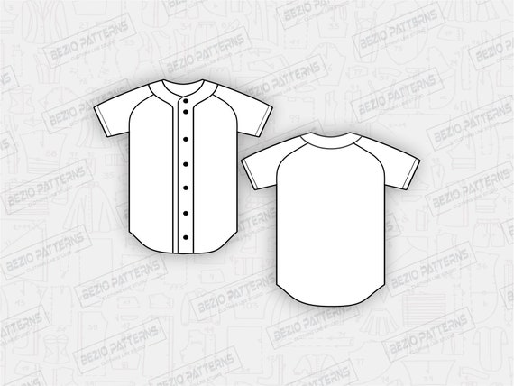 Baseball Jersey Youth Full Button Raglan Sleeves, PDF Sewing