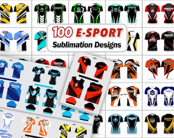 Esports Jersey Sublimation Design Bundle | Esport Jersey Designs | Vector Files | 100 Jersey Designs | Instant Digital Download